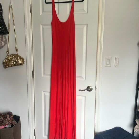 NEW Long Red Maxi Dress - Super Soft Cover Up by Calvin Klein Exclusive - Picture 1 of 4